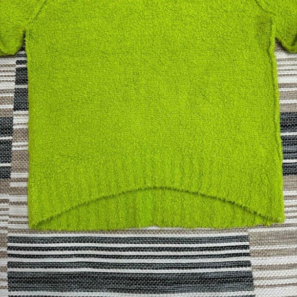 Free People Teddy Sweater Tunic Fuzzy Wool Blend Relaxed Pullover Green Sz Small - Picture 5 of 12